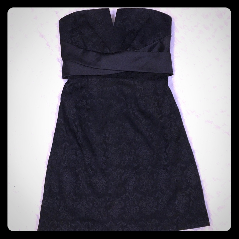 White House Black Market  Black strapless dress.